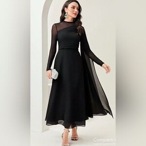 SHEIN Black Long Sleeve Gown